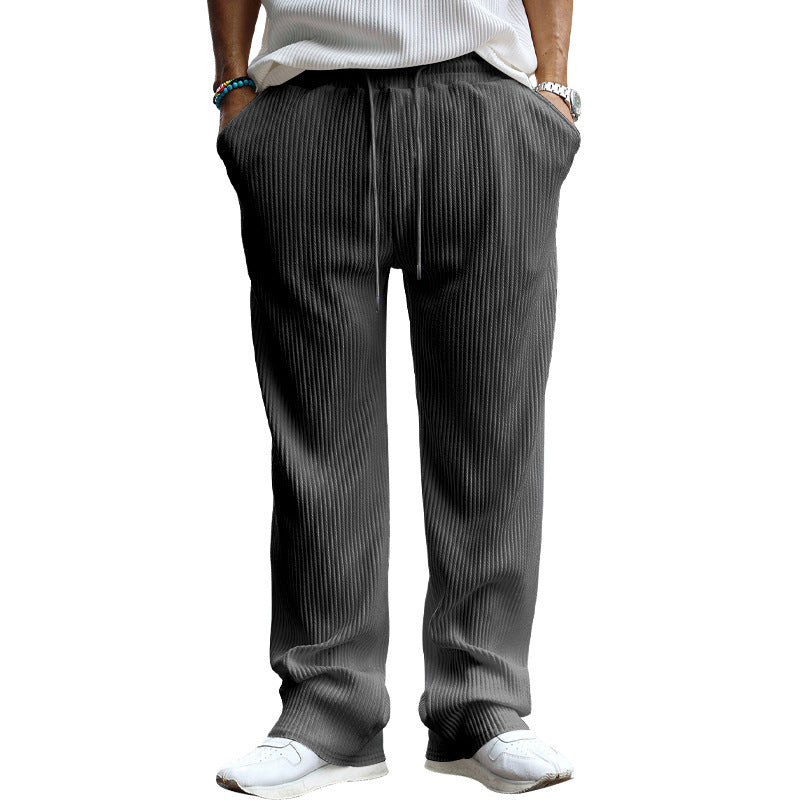 Herren Gerippte weite Freizeithose mit Kordelzug – Sorevano