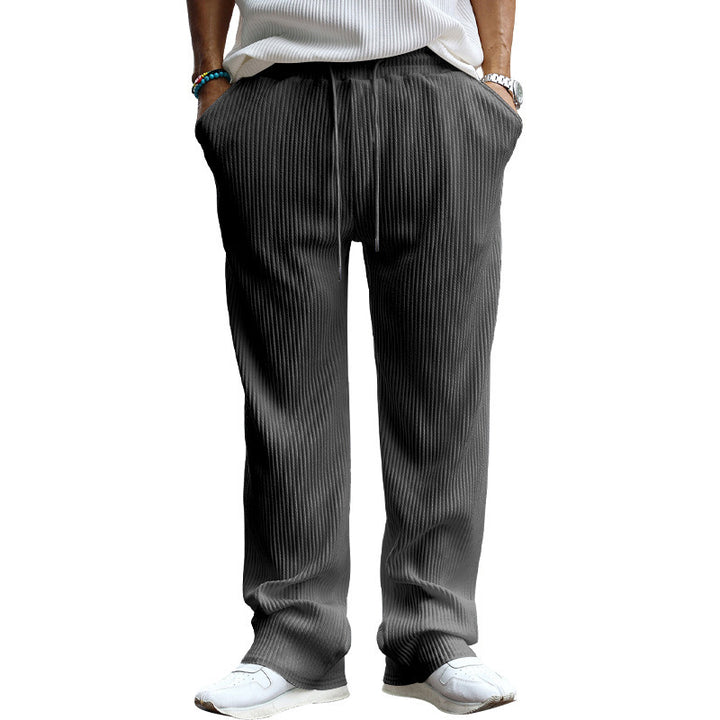 Herren Gerippte weite Freizeithose mit Kordelzug – Sorevano