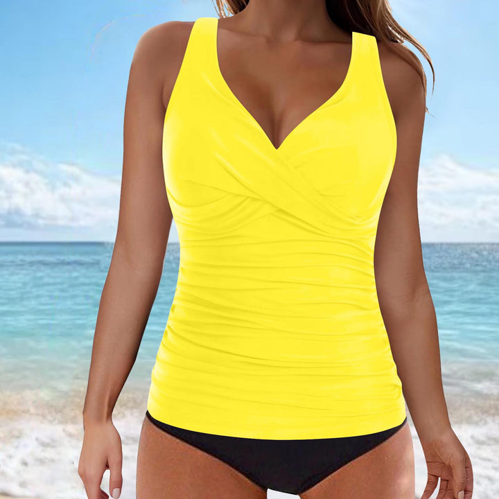 Damen elegantes Wickel-Badeoberteil mit Rüschen Echo Archiv