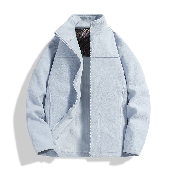 Herren Fleece-Outdoorjacke mit Stehkragen, durchgehendem Reißverschluss und winddichter Innenmembran Echoarchiv