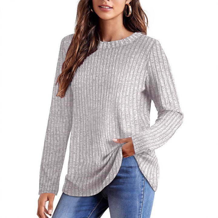 Damen Bequemes Langarmshirt mit Rippstruktur Echo Archiv