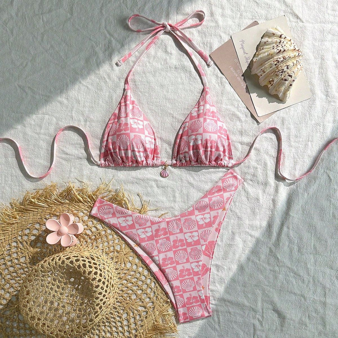 Damen Triangel-Bikini mit maritimen Muschelmuster Echo Archiv