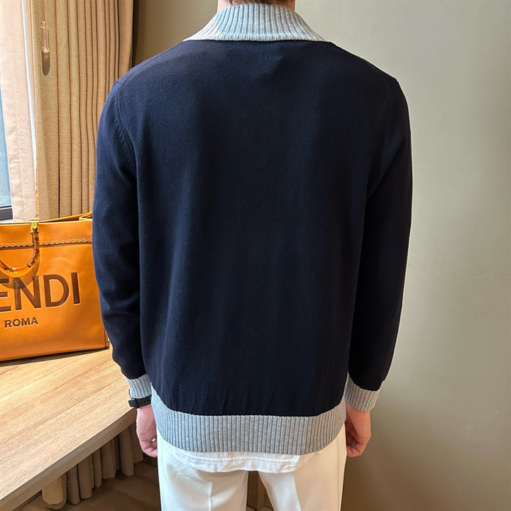 Herren Elegante Strickjacke mit Stehkragen Echo Archiv