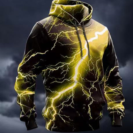 Herren Kapuzenpullover mit dynamischem Blitzdesign Echoarchiv