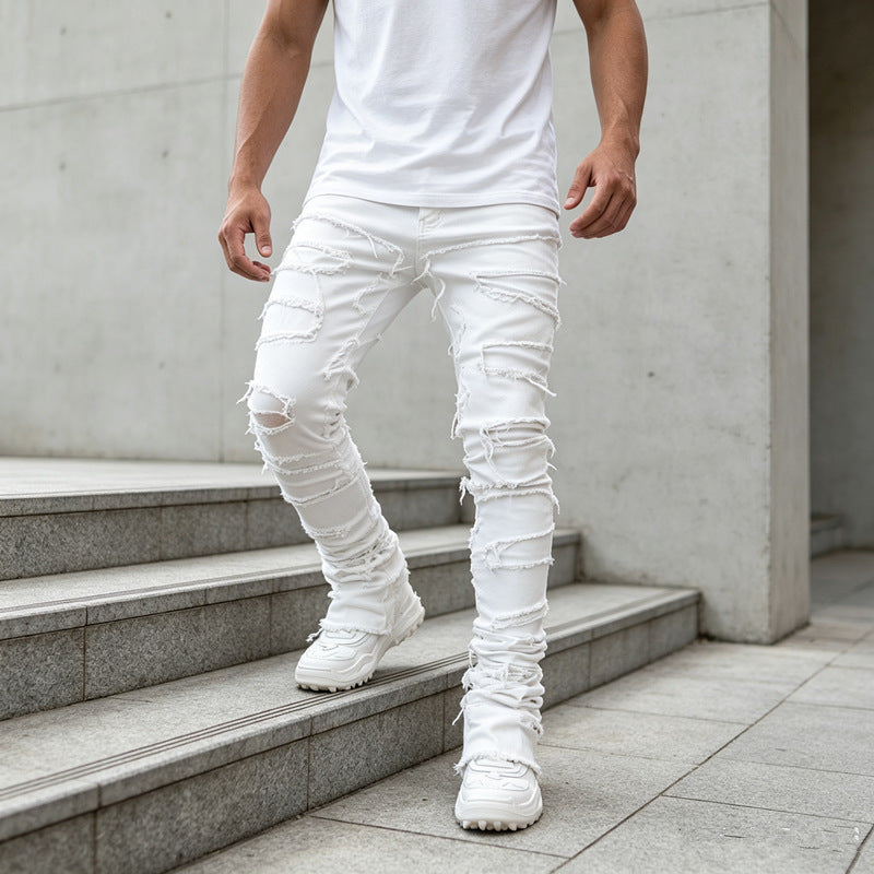 Herren Zerrissene Skinny Jeans Echoarchiv