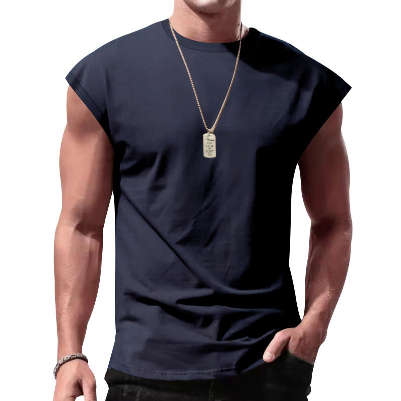 Herren nan lockeres ärmelloses Muskelshirt aus Baumwolljersey mit überschnittener Schulterpartie Echo Archiv