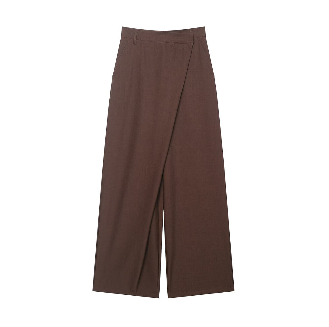 Damen Weite Highwaist Culotte‑Hose mit überlappender Wickelfront und Gürtelschlaufen Echo Archiv