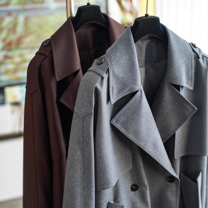 Damen Modischer Trenchcoat mit Taillengürtel Echoarchiv