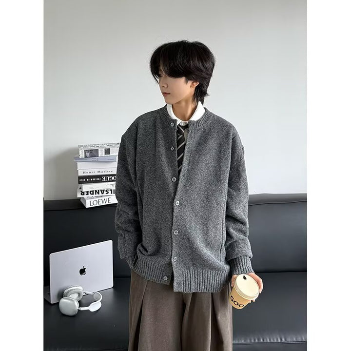 Damen Modischer Strick-Cardigan mit Rundknopfleiste Echoarchiv