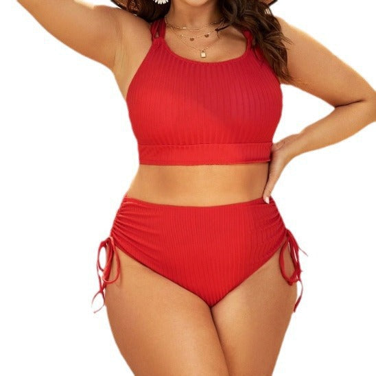 Damen Hochgeschnittener Bikini mit verstellbaren Kordeln Echo Archiv