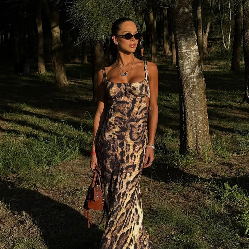 Damen Maxikleid mit tierischem Motiv und elegantem Schnitt Echo Archiv