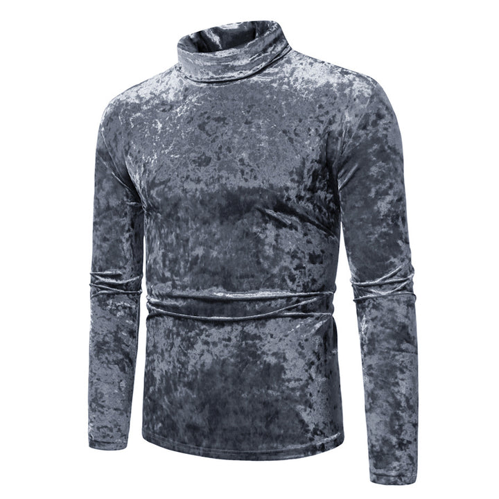 Herren eleganter Rollkragenpullover aus samtigem Stoff Echoarchiv