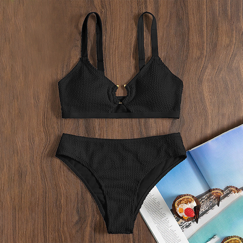Damen Bikini-Set mit hohem Taillenschnitt und verzierten Trägern Echo Archiv