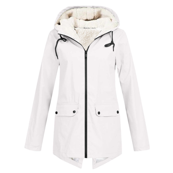 Damen wetterfeste und gefütterte Regenjacke mit verstellbarem Kapuzenkragen Echoarchiv