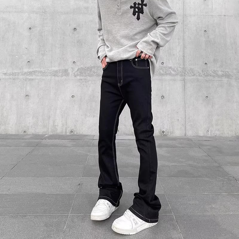 Herren Modische Bootcut Jeans mit einzigartiger Stitching Echoarchiv