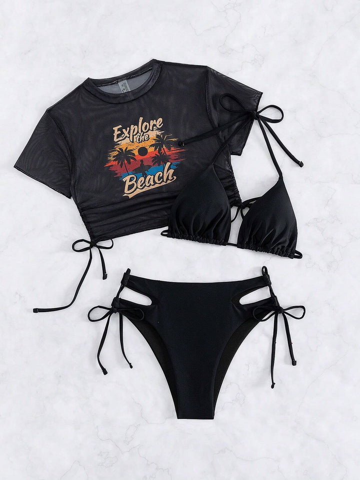 Damen Set mit Crop-Top und Triangel-Bikini Echo Archiv