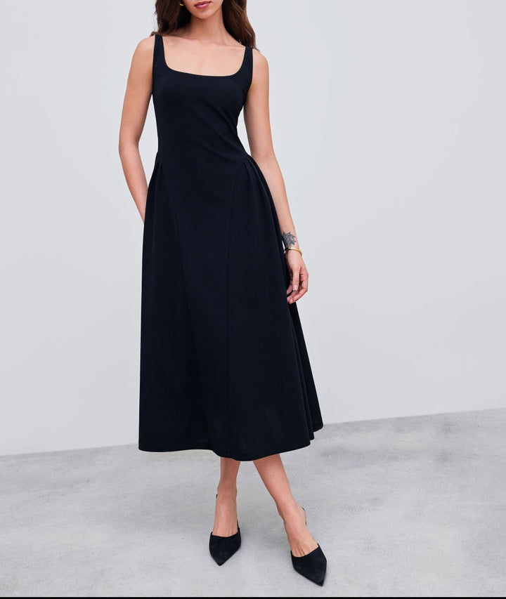 Damen Maxikleid mit schulterfreiem Design und figurfreundlichem Schnitt Echo Archiv
