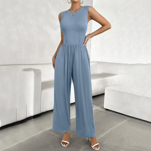 Damen Lässiger Jumpsuit mit weitem Bein und taillierter Ausarbeitung Echo Archiv