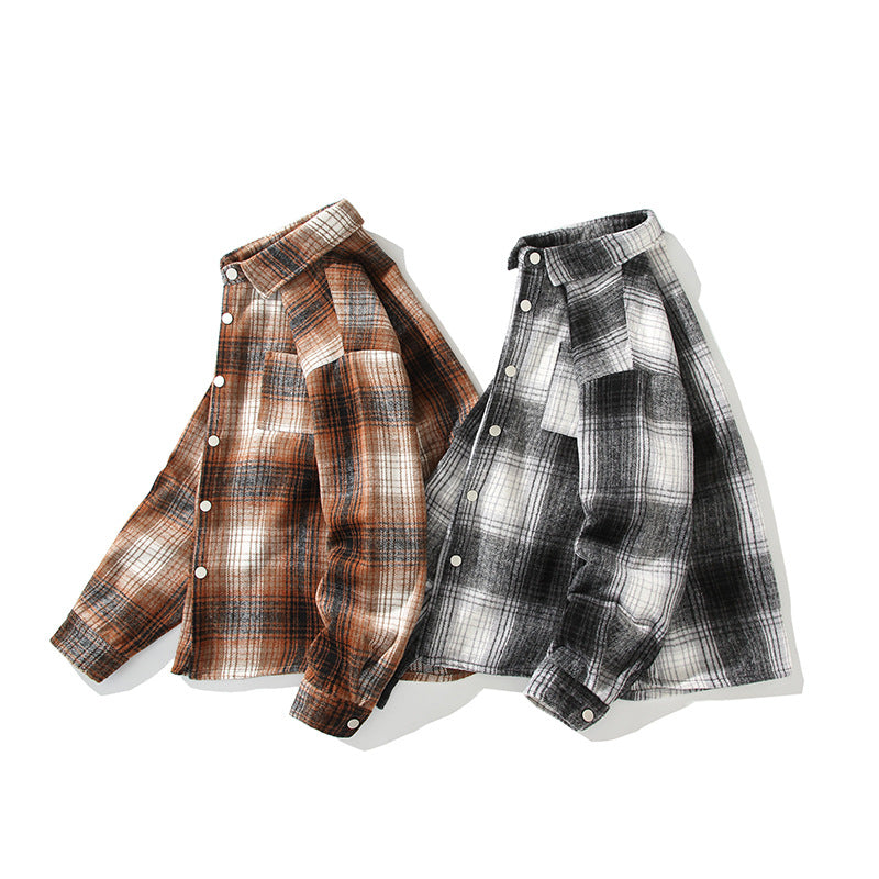 Herren Karierte Overshirt-Hemdjacke aus gebürstetem Baumwollmix mit Brusttasche Echo Archiv