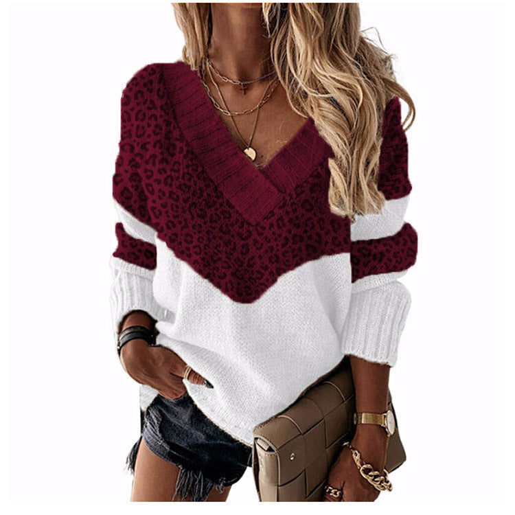 Damen nan V-Ausschnitt Strickpullover mit Chevron-Muster und Oversize-Schnitt Echo Archiv