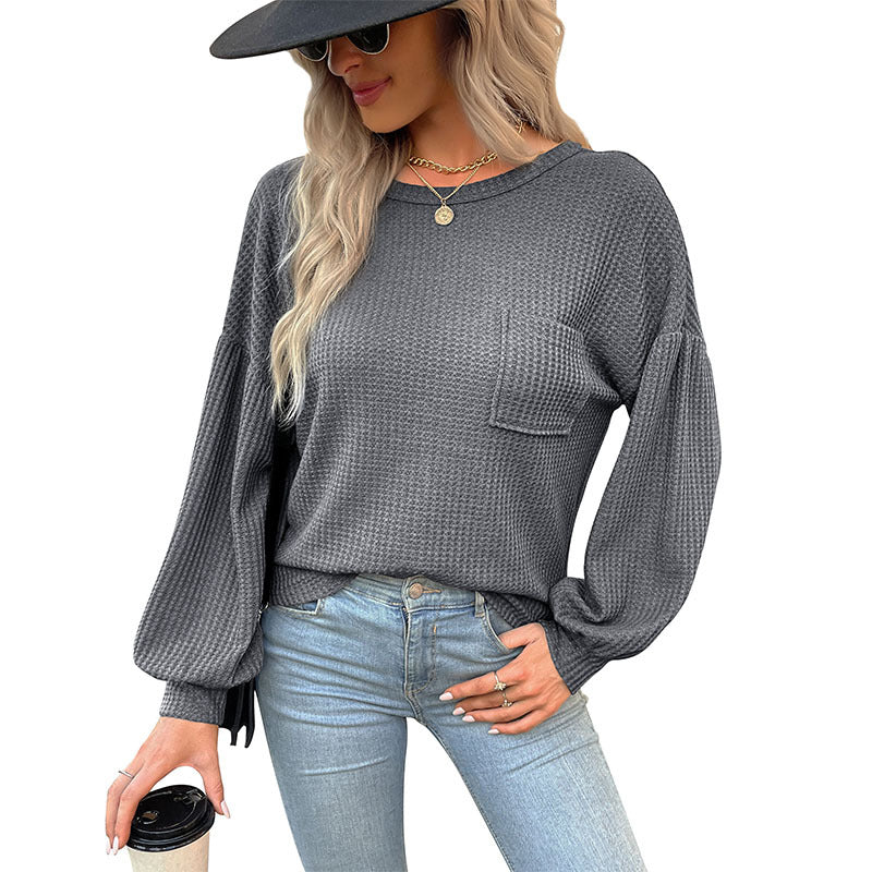 Damen Lässiger Pullover mit Ballonärmeln Echo Archiv