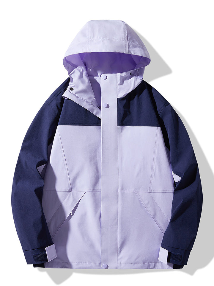 Herren Technische Colorblock Softshell‑Regenjacke mit verstellbarer Kapuze Echo Archiv