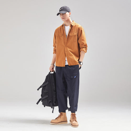 Herren Overshirt aus Baumwoll‑Twill mit Pattentaschen und Relaxed‑Fit Echo Archiv