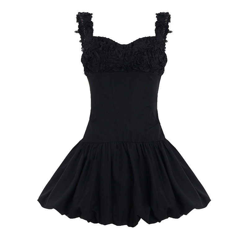 Damen Minikleid mit floralem Spitzenoberteil und voluminösem Rock Echo Archiv