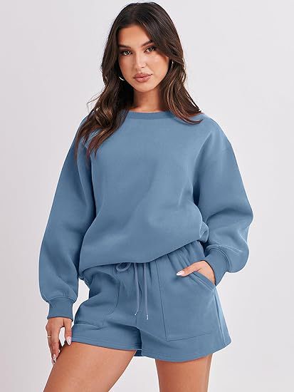 Damen Lässiges Sweatset mit Oversize‑Sweatshirt und hochgeschnittenen Shorts Echo Archiv