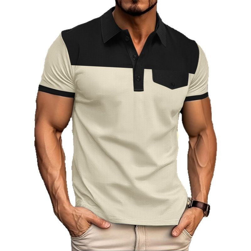 Herren Poloshirt mit kontrastierenden Designelementen und praktischer Brusttasche Echoarchiv