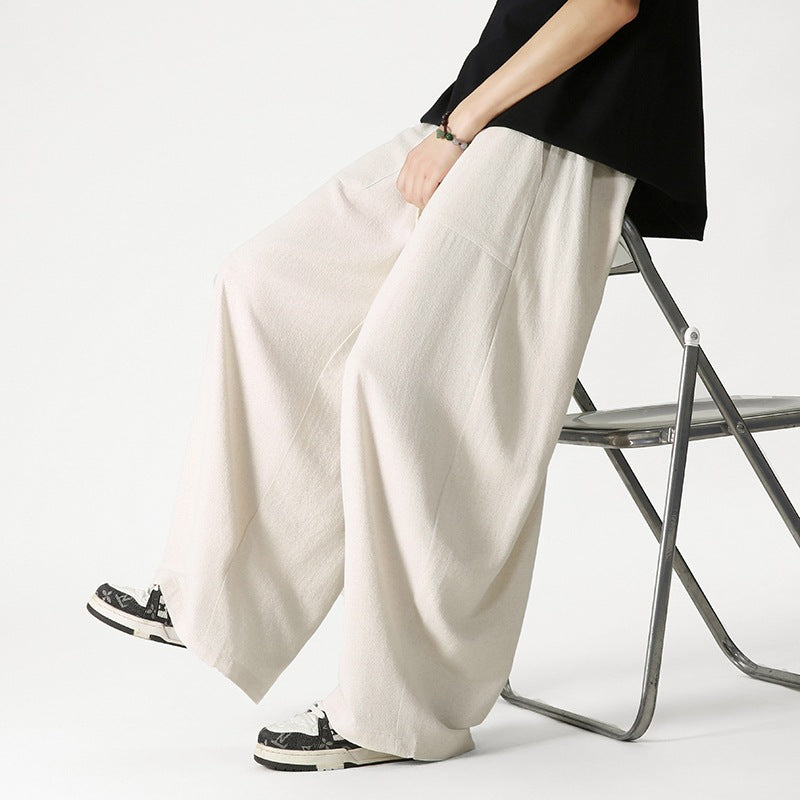 Herren Weit geschnittene Lounge-Hose mit Quasten-Kordel, elastischem Bund und aufgesetzten Taschen Echo Archiv
