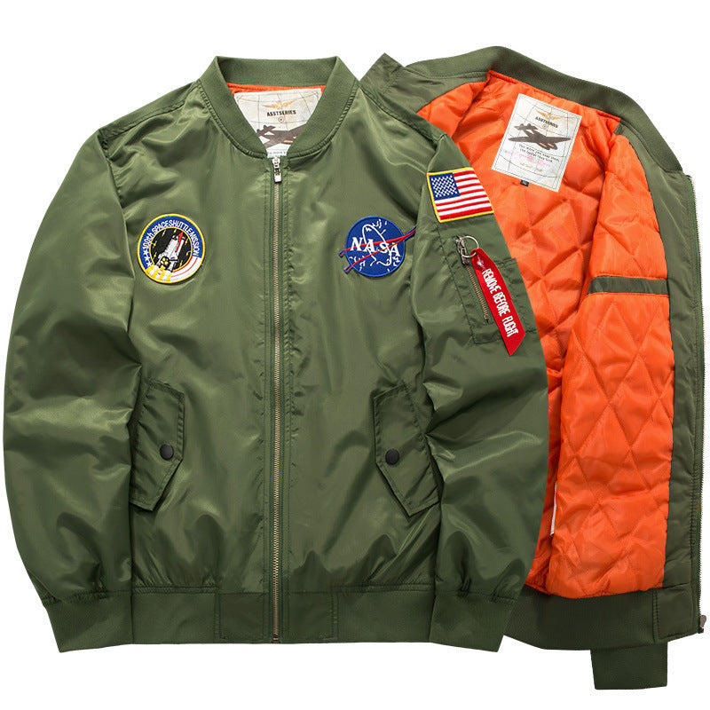 Herren Stylische Bomberjacke mit NASA-Patches Echo Archiv