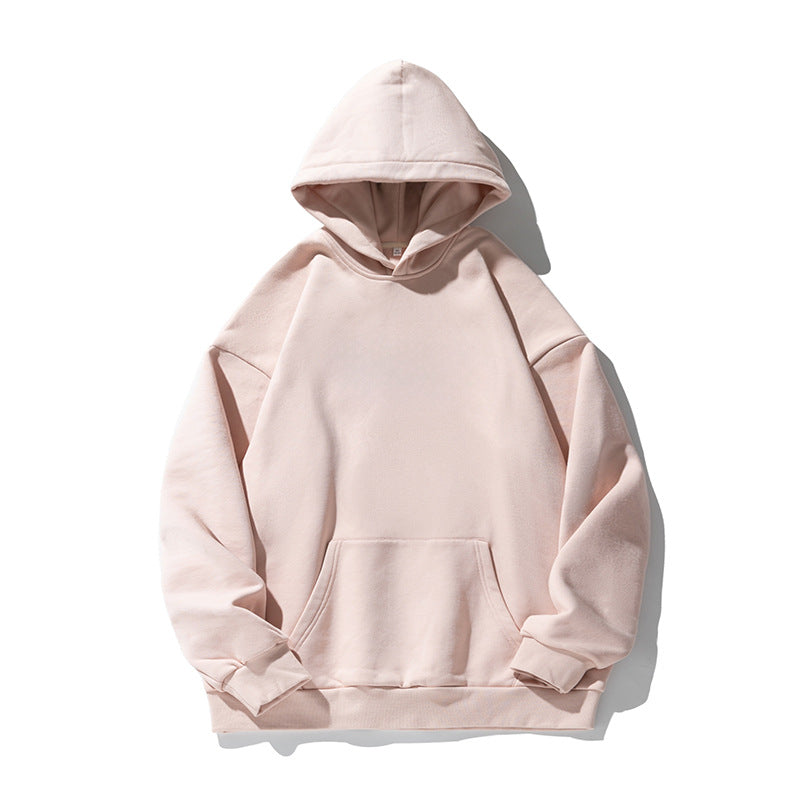Unisex Kastenförmiger Kapuzenpullover mit minimalistischer Nahtführung, Kängurutasche und verlängertem Rückenteil Echo Archiv