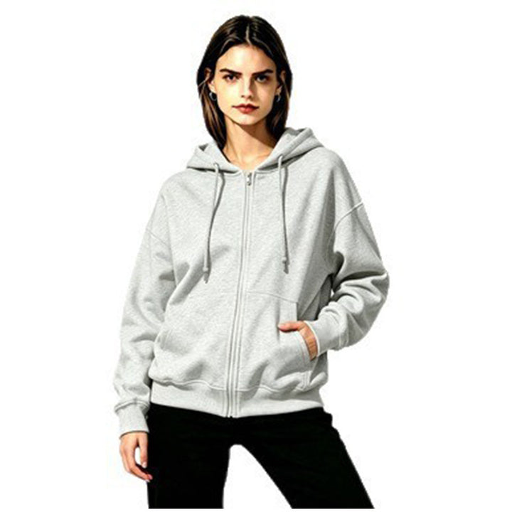Damen Weicher Kapuzenpullover mit durchgehendem Reißverschluss Echoarchiv