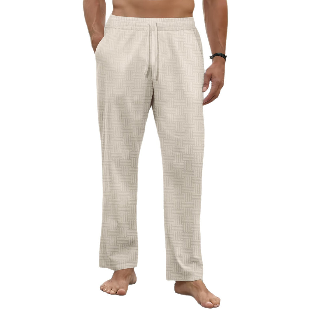 Herren lockere Freizeithose mit elastischem Bund und strukturiertem Design Echoarchiv