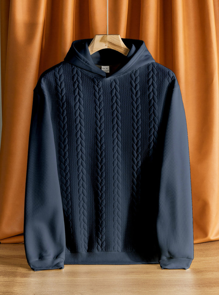 Herren eleganter Kapuzenpullover mit strukturiertem Design Echoarchiv