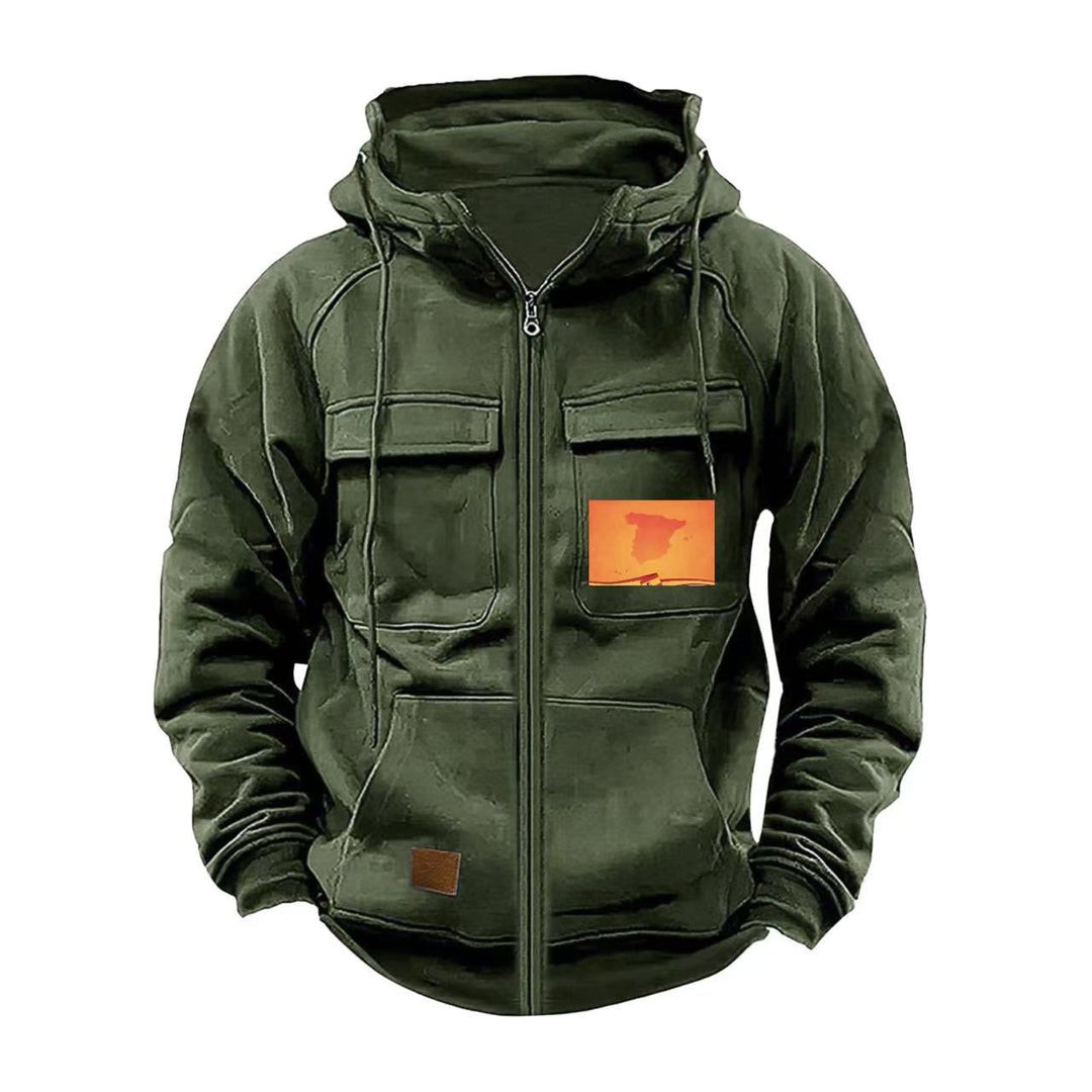 Herren multifunktionale Kapuzenjacke mit praktischen Taschen Echoarchiv