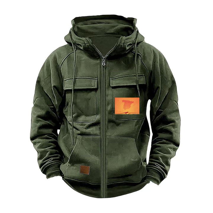 Herren multifunktionale Kapuzenjacke mit praktischen Taschen Echoarchiv