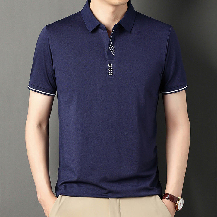 Herren Polohemd mit eleganter Knopfleiste und kontrastierendem Detail Echoarchiv