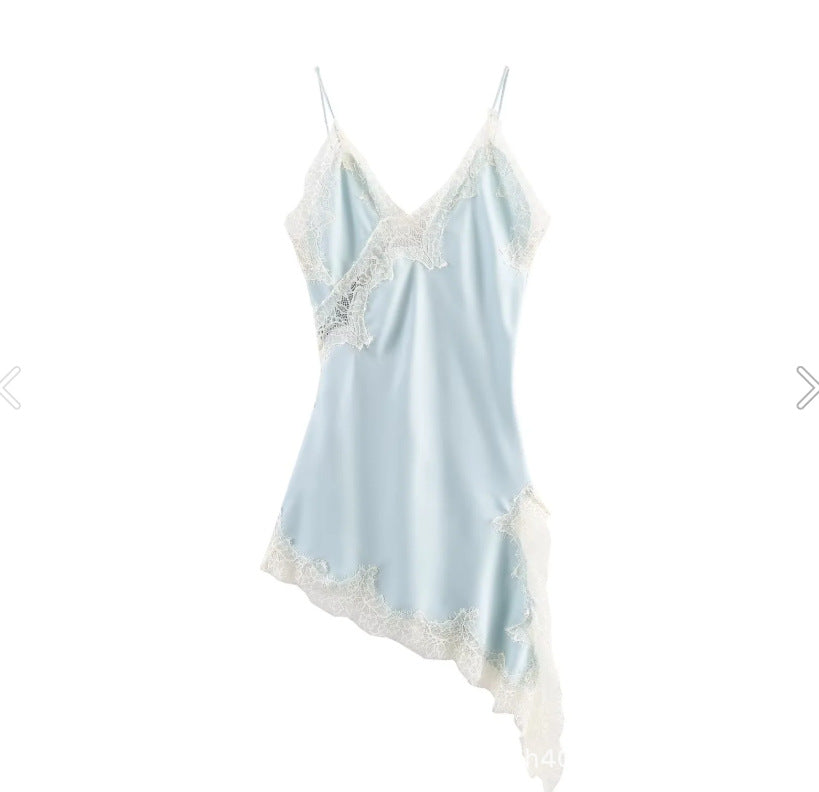 Damen verführerisches Spitzen-Nachtkleid mit asymmetrischem Saum Echo Archiv