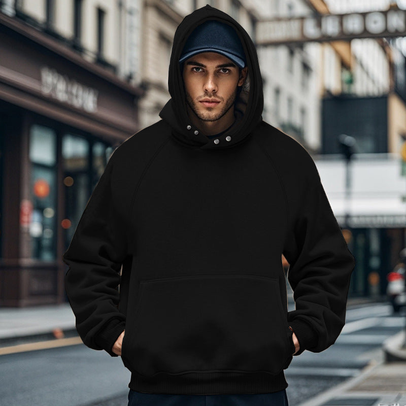 Herren nan oversized Kapuzenpullover mit Kängurutasche, Raglanärmeln und gerippten Bündchen Echo Archiv