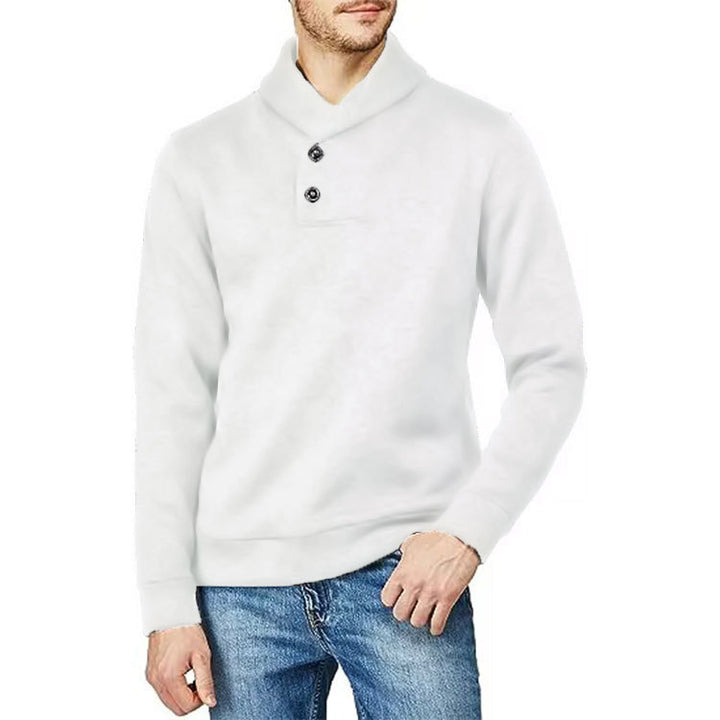 Herren Pullover mit Stehkragen und Knopfdetail Echoarchiv
