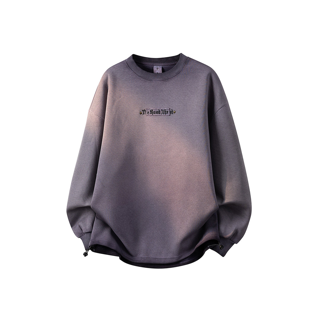 Damen Oversize-Sweatshirt mit gesticktem Schriftzug, abgerundetem Saum & überschnittener Schulter Echoarchiv