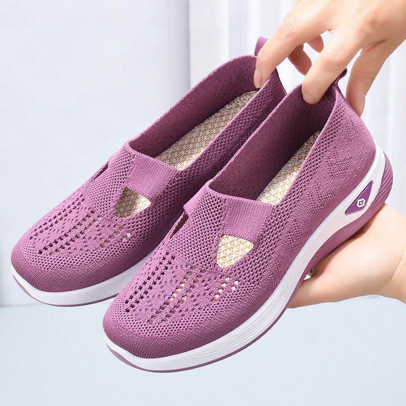 Damen nan leichte atmungsaktive Slip-On Sneaker mit elastischem Strickoberteil und orthopädischer Komfortsohle Echo Archiv