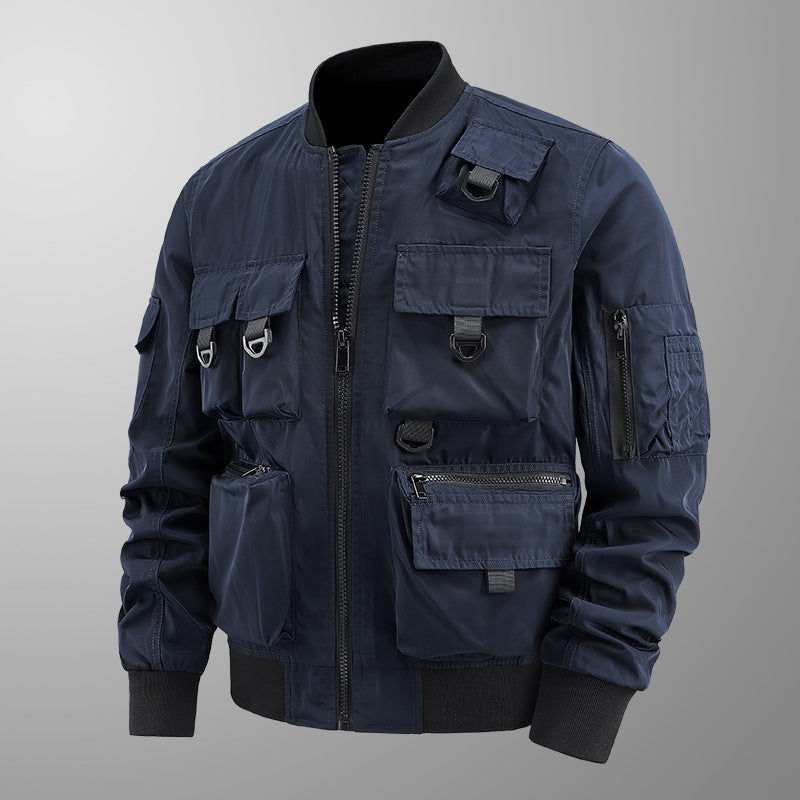 Herren taktische Multifunktionale Bomberjacke mit mehreren Taschen – Brevano