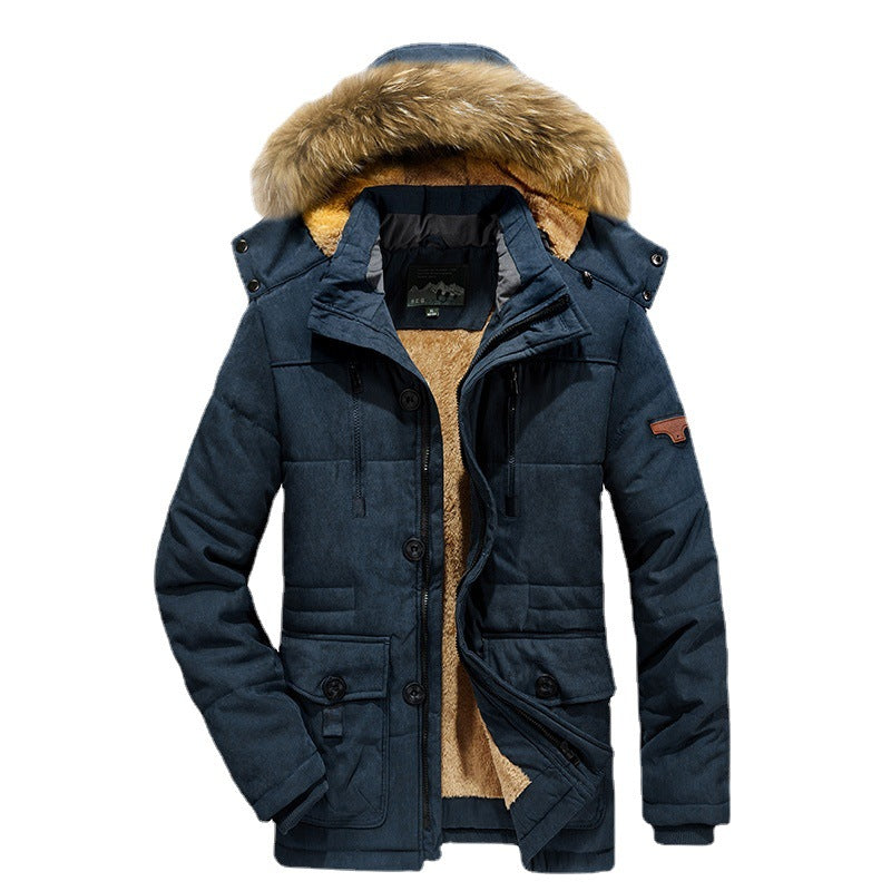 Herren Arctic-Utility-Parka mit durchgehendem Teddyfutter, Zweiwege-Reißverschluss und abnehmbarer Pelzkapuze – Marzano
