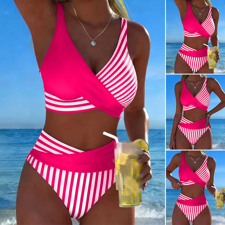 Damen Sportlicher Zweiteiliger Badeanzug mit asymmetrischem Design Echo Archiv