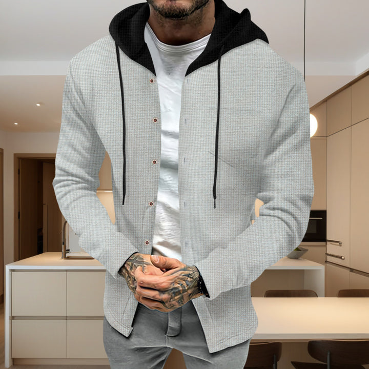 Herren modische Sweatjacke mit integrierter Kapuze und funktionalen Details Echoarchiv