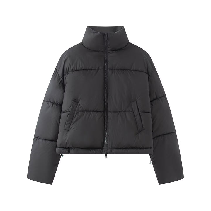 Damen Kurz geschnittene wattierte Steppjacke mit hohem Stehkragen Echo Archiv
