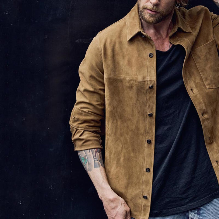 Herren Suede-Lederjacke im modernen Schnitt Echoarchiv